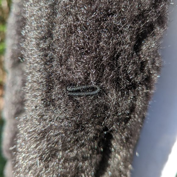 MONTEREY Faux Fur Coat Stroller Length in Plush Black Size Small - Picture 9 of 15